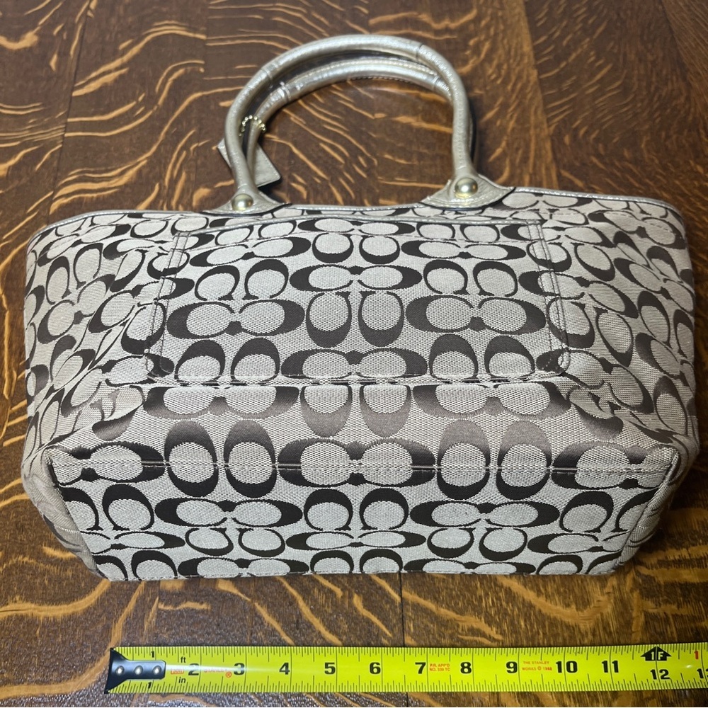 Coach Bleeker Signature Floral and Gold Tote Bag - Picture 13 of 14